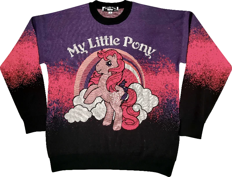 pullover sweater teens solar sage -Peachy Rainbow My Little Pony Knitted Sweater