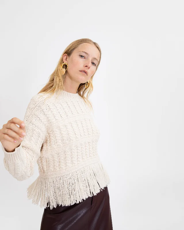 ribbed-ramie pullover sweater texture -Sally Sweater