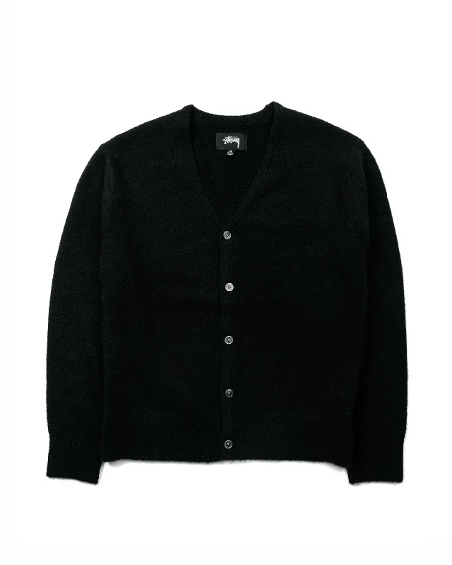 long cardigan adventure layer -Stüssy Brushed Cardigan Black