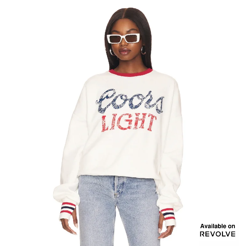 short pullover sweater festival layer -Coors Light 1980 - Jump Jumper - White & Red