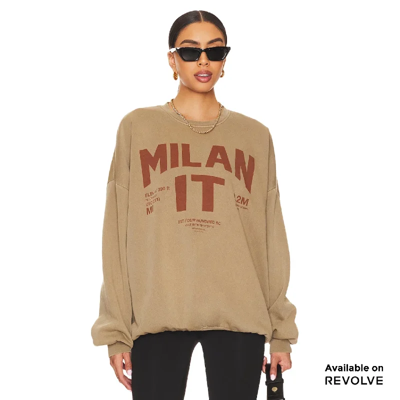 pullover sweater with lattice trim -Welcome To Milan - Jump Jumper - Camel Gold