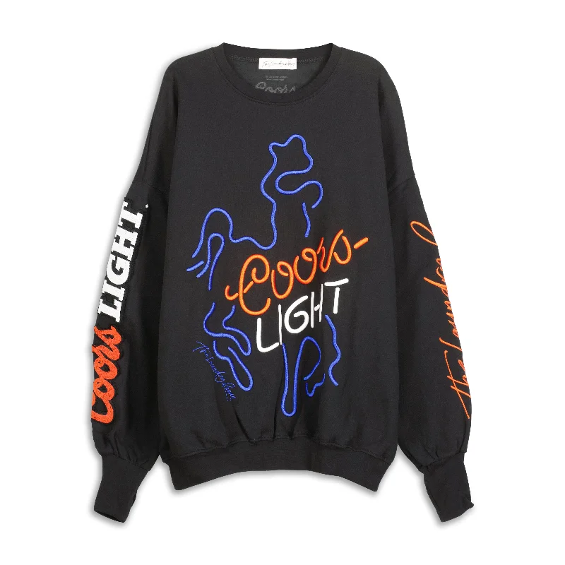 cropped pullover sweater desert chic -Coors Light Neon Rodeo - Jump Jumper - Black