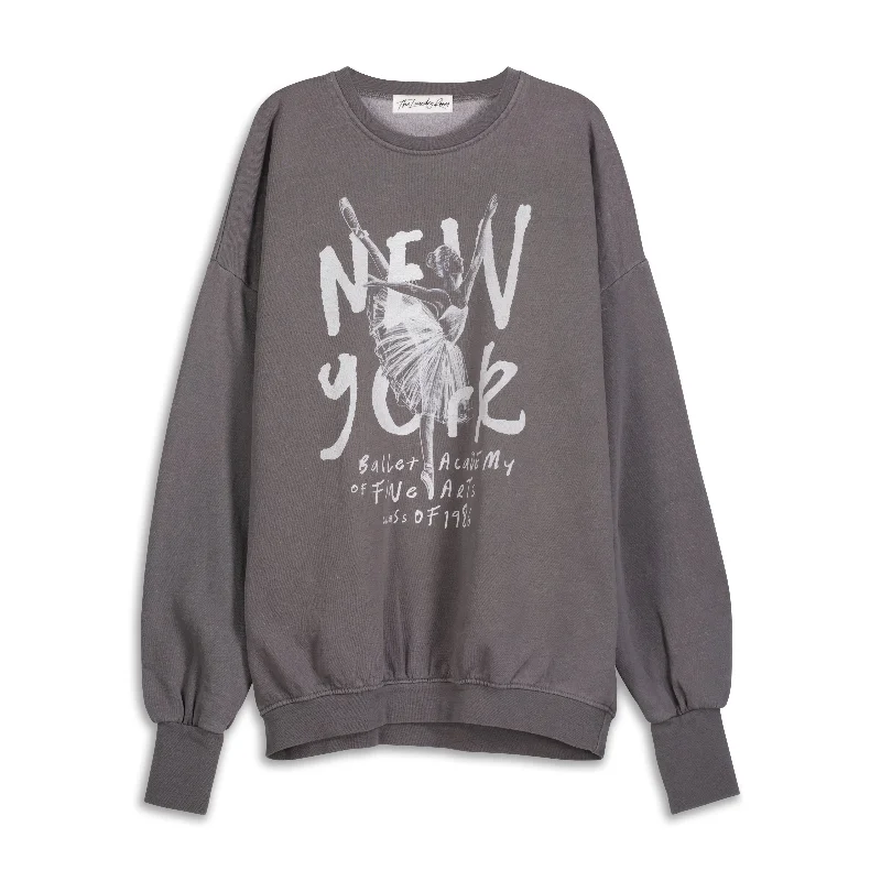 saffron pullover sweater vibrant tone -New York Ballet Academy - Jump Jumper - Gravity Grey