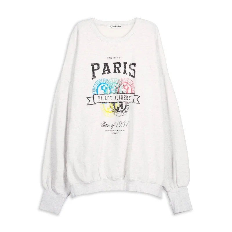 cropped pullover sweater desert vibe -Paris Ballet Academy  - Jump Jumper - Pebble Heather