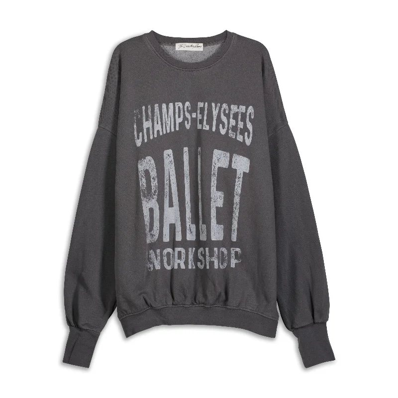 silk-jute pullover sweater luxe -Champs Elysees Ballet - Jump Jumper - Gravity Grey