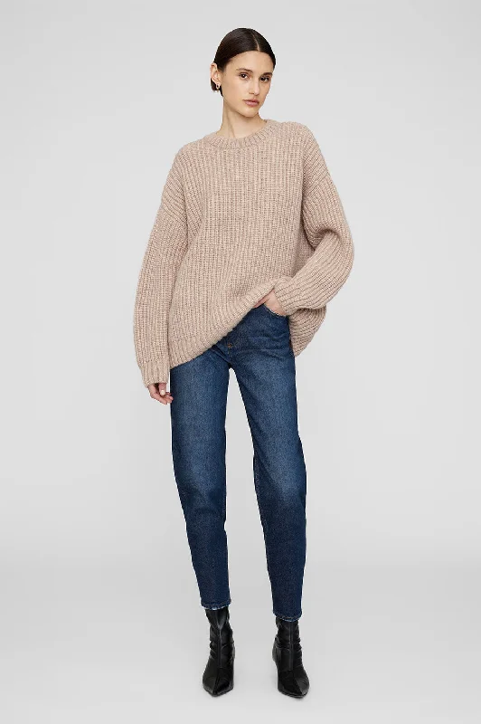 cotton-ramie pullover sweater soft -Sydney Crew Sweater - Camel