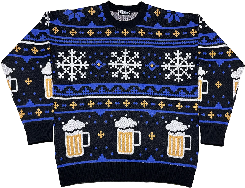 pullover sweater women soft sage -Winter Beer Knitted Christmas Sweater