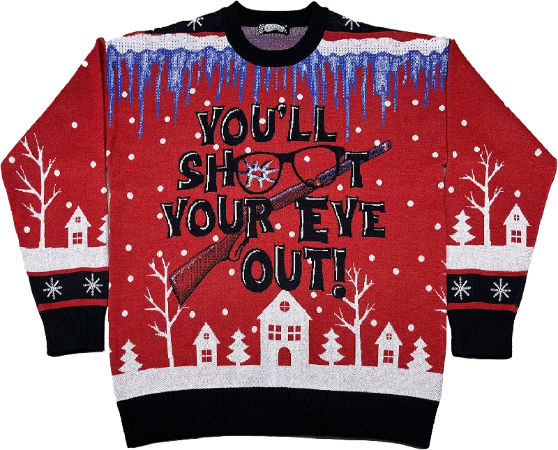 cotton-ramie pullover sweater soft -You'll Shoot Your Eye Out Christmas Story Knitted Sweater