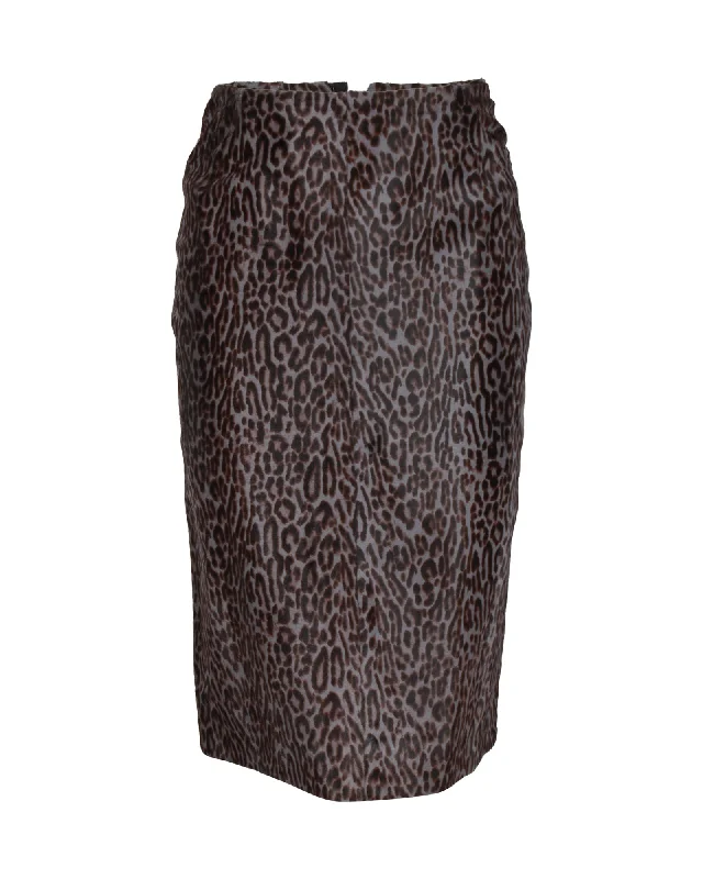 newborn airy skirts -Alaia Printed Pencil Skirt in Animal Print Calf Hair