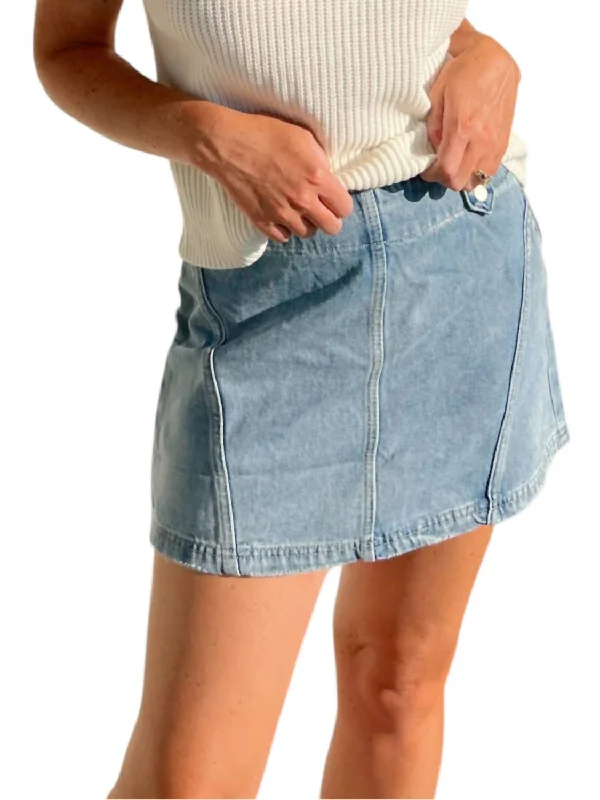 puff rest skirts -All Too Well Denim Mini Skirt