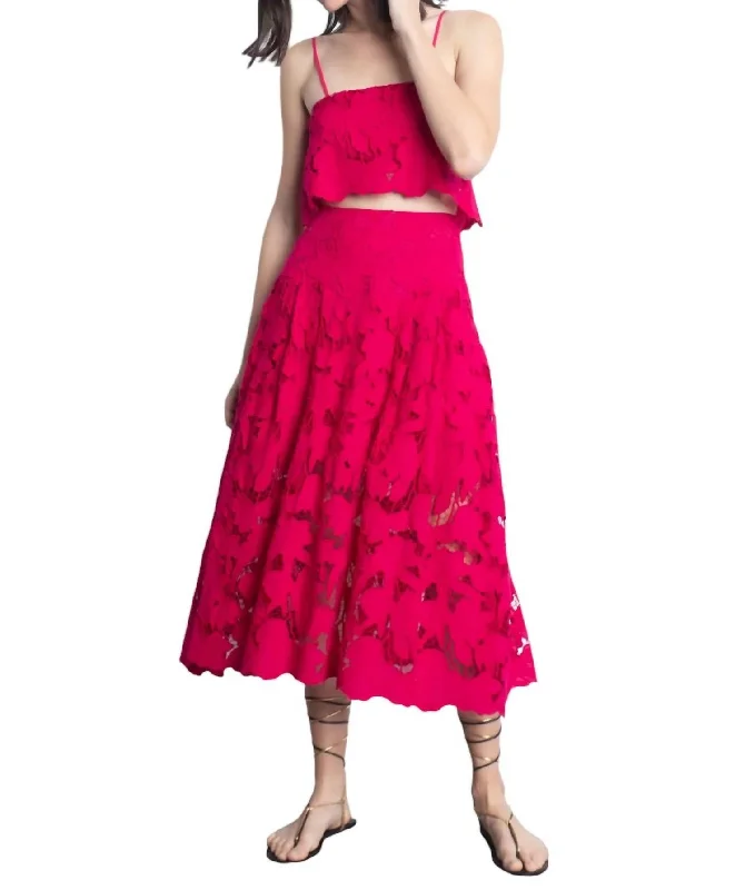 thick tint skirts -Artemisa Skirt In Pink Lace