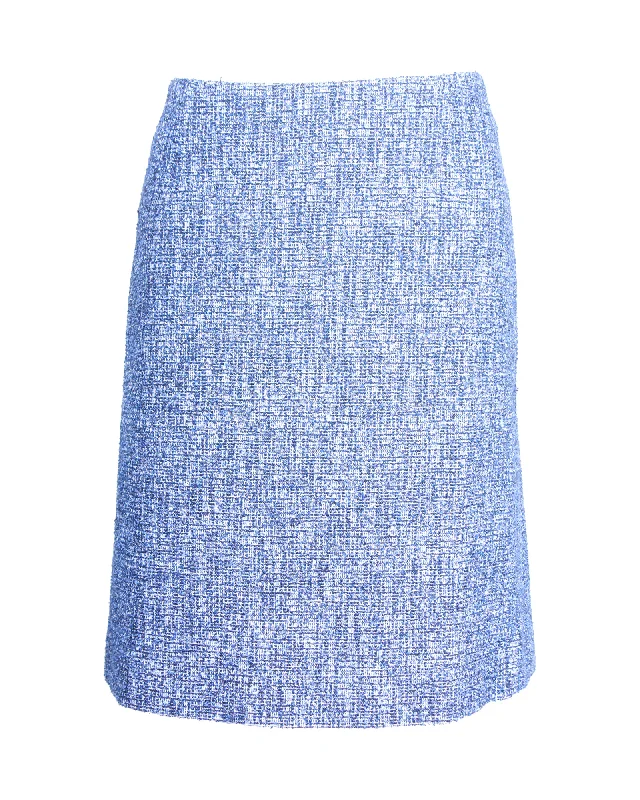 gym glow skirts -Boss Knee-Length Skirt in Blue Viscose