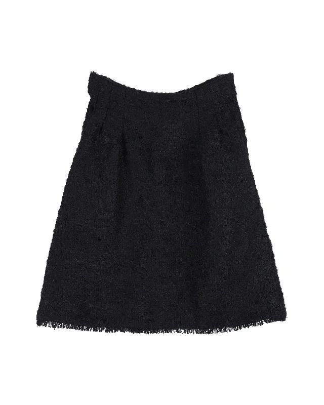 walnut flow skirts -Christian Dior A-Line Skirt in Black Wool