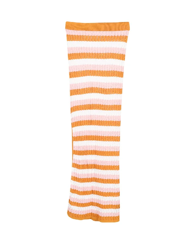 twill mesh skirts -Dodo Bar Or Striped Knitted Maxi Skirt in Multicolor Cotton