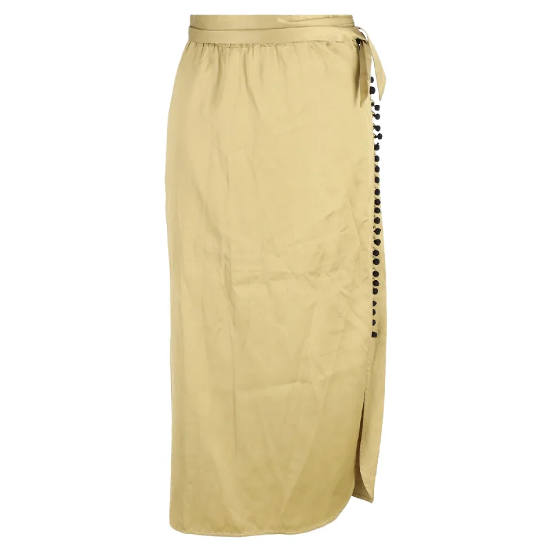 short glow skirts -Dries Van Noten Wrap Skirt in Gold Viscose