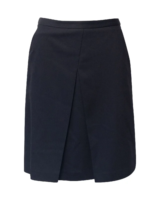 shale soft skirts -Jil Sander A-line Skirt in Navy Blue Wool