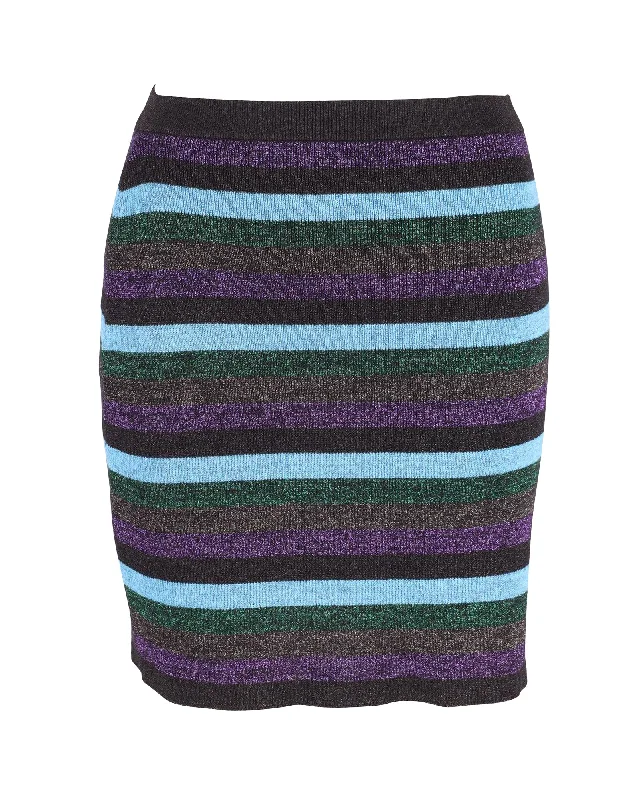 chalk flow skirts -Miu Miu Glitter Knit Mini Skirt in Multicolor Viscose