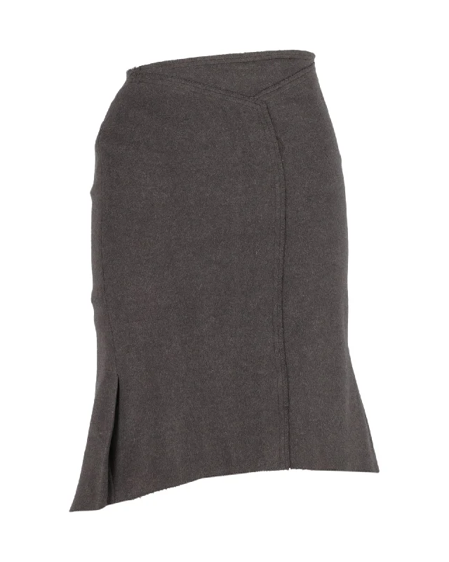 gunmetal skirts -Roland Mouret Midi Skirt in Grey Wool