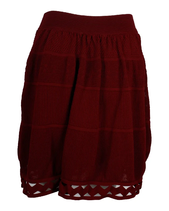 claret fun skirts -Sandro Bianca Skirt in Red Viscose