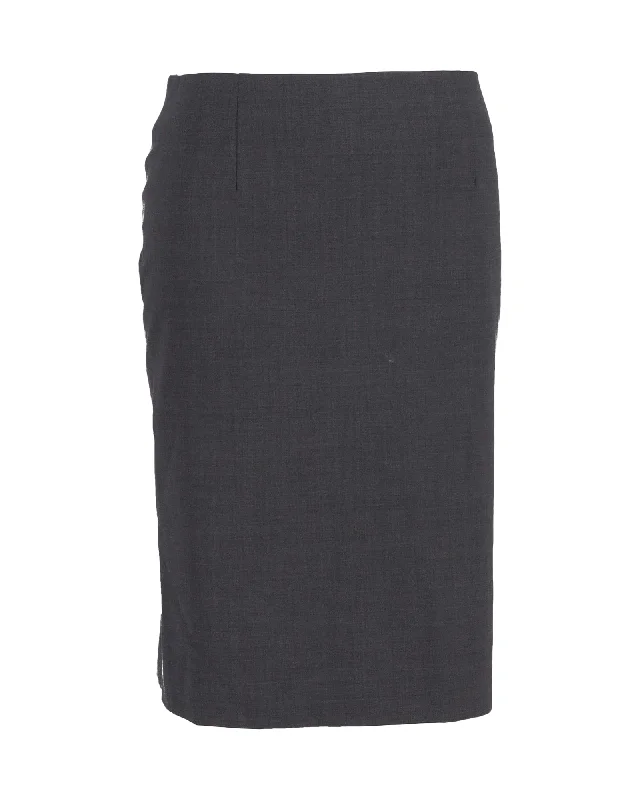 waffle fun skirts -Theory Pencil Skirt in Grey Cotton