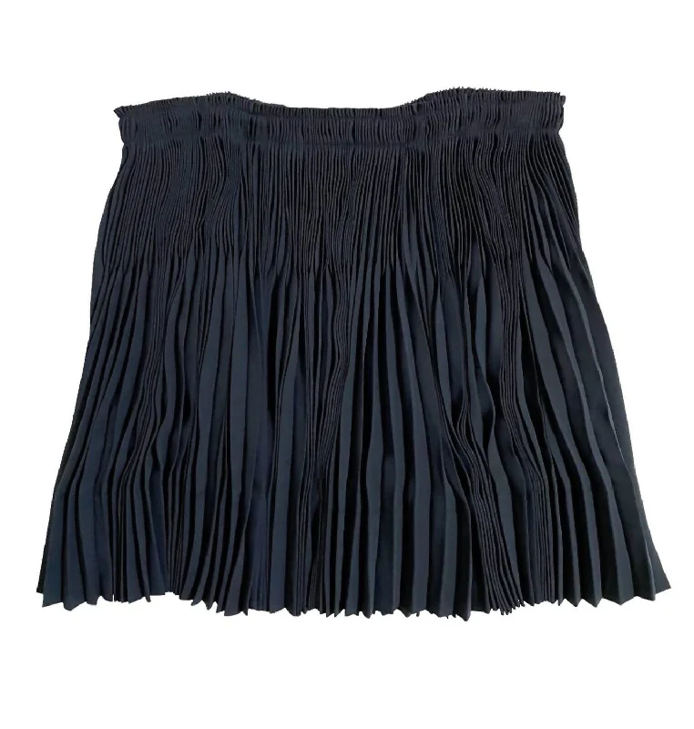 flare flow skirts -Women's Pleated Above Knee Flounce Skirt In Blue