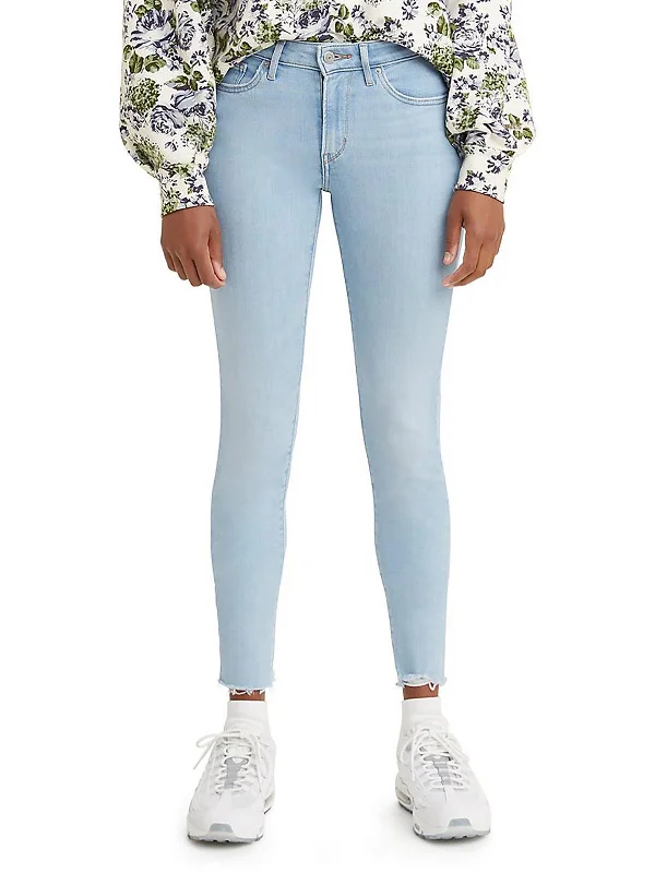 aqua pop pants -711 Womens Distressed Light Wash Skinny Jeans