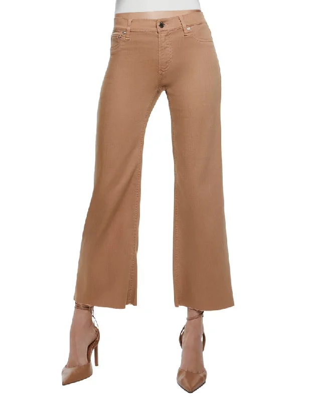 team glow pants -alice + olivia Roxie Low-Rise Straight Flare Cropped Jean