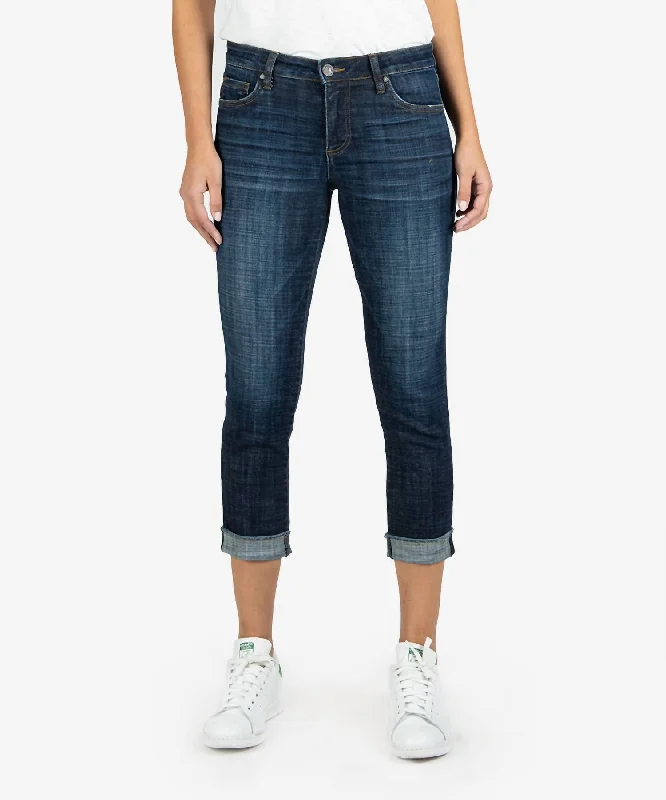 active stretch pants -Amy Crop Straight Leg With Roll Up Fray Hem Jean In Acknowledging Wash