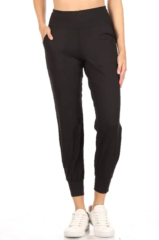 vivid flex pants -Athleisure With Pockets Joggers In Black