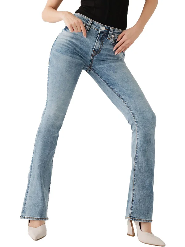 swing pop pants -Becca Womens Mid Rise Stretch Bootcut Jeans