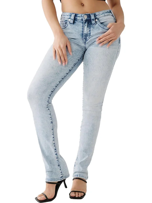 petite pop pants -Billie Womens Mid-Rise Light Wash Straight Leg Jeans