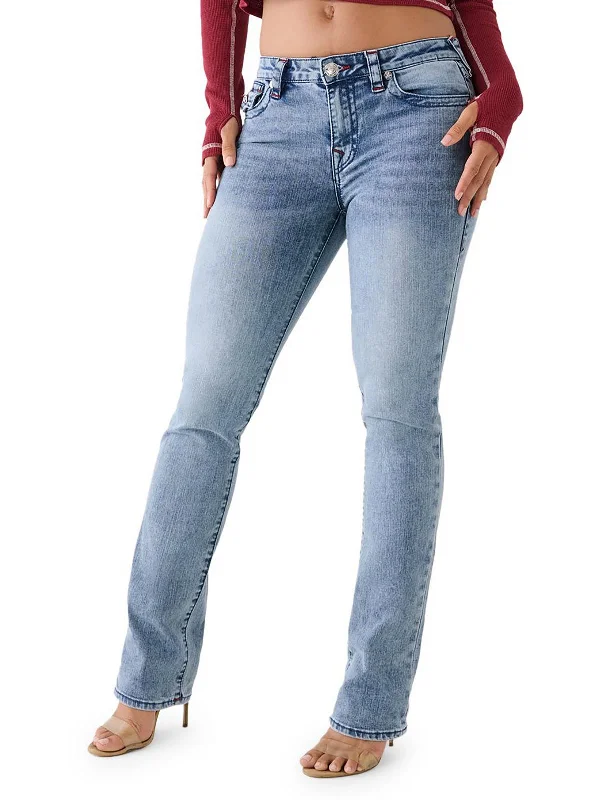 everyday soft pants -Billie Womens Mid-Rise Stretch Straight Leg Jeans