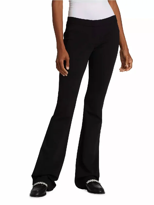 slit stripe pants -Compact Stretch Viscose Waldorf Flared Pant In Black