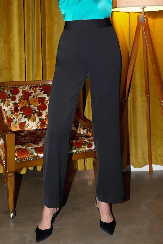 angled side pants -Daria Flared Trousers In Black