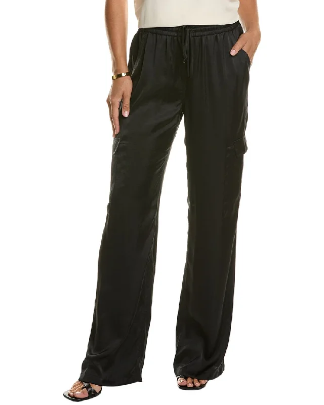 crimson light pants -Elie Tahari Relaxed Satin Cargo Pant