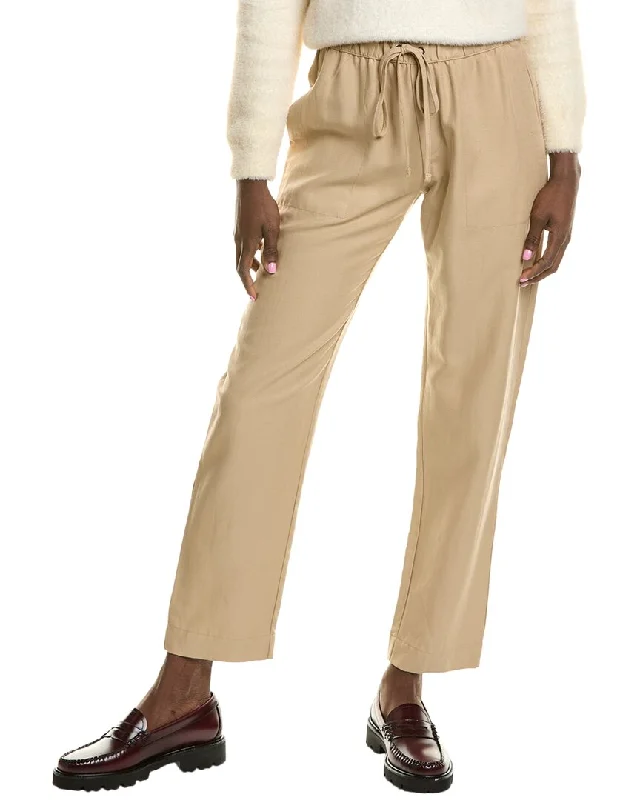 flowy stripe pants -Enza Costa Twill Linen-Blend Easy Pant