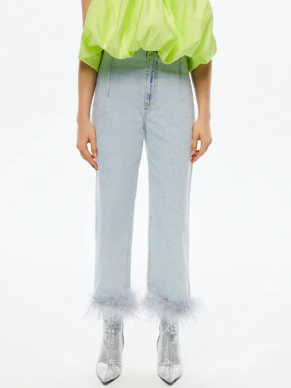 peach short pants -Feather Boa Jeans