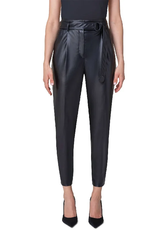 soft cut pants -Fred Vegan Leather Pant In Black