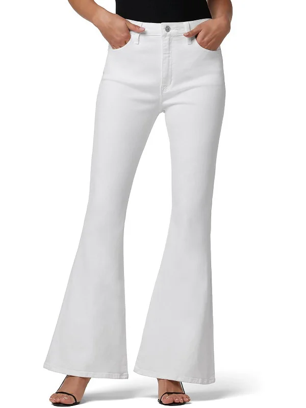 maternity soft pants -Heidi Womens High-Rise Stretch Flare Jeans