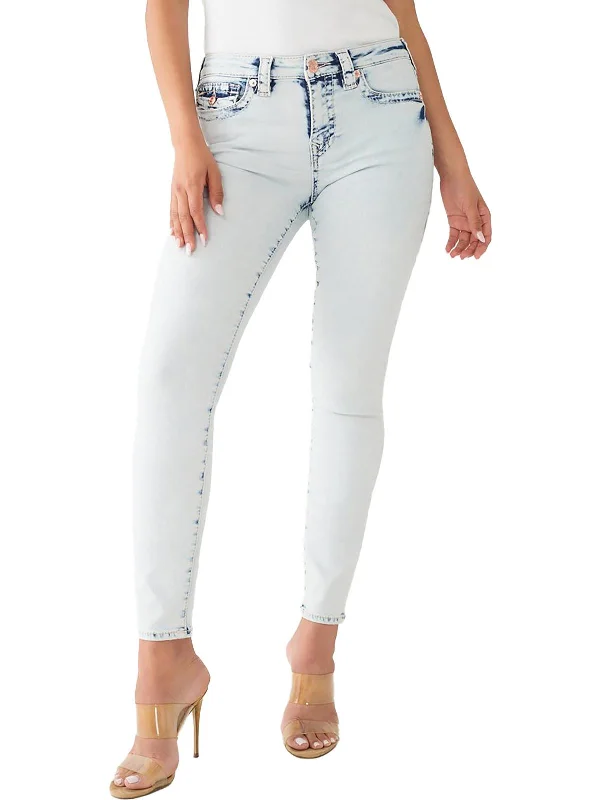 long comfy pants -Jennie Curvy Womens Mid-Rise Light Wash Skinny Jeans