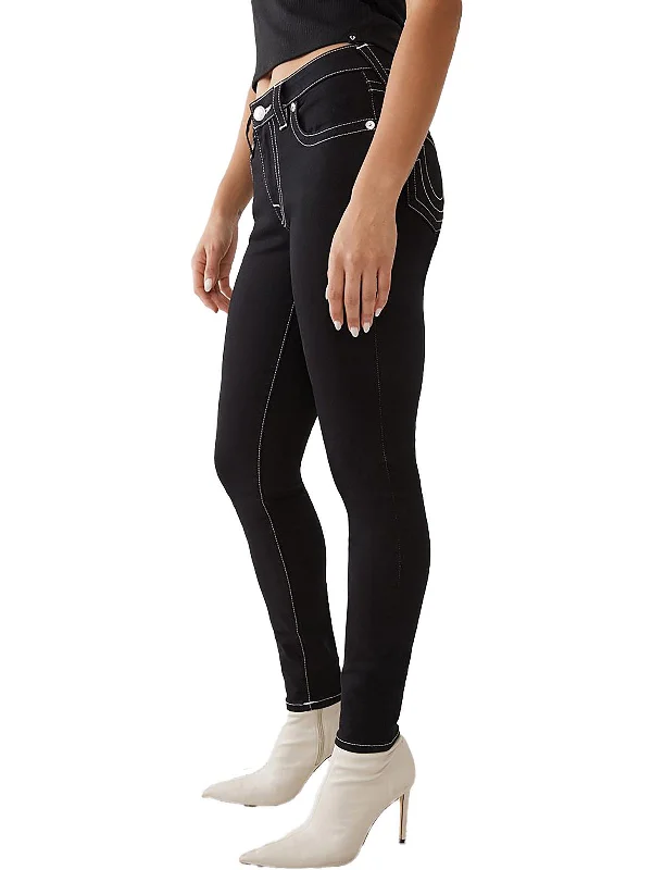 high-end fit pants -Jennie Curvy Womens Mid-Rise Stretch Skinny Jeans