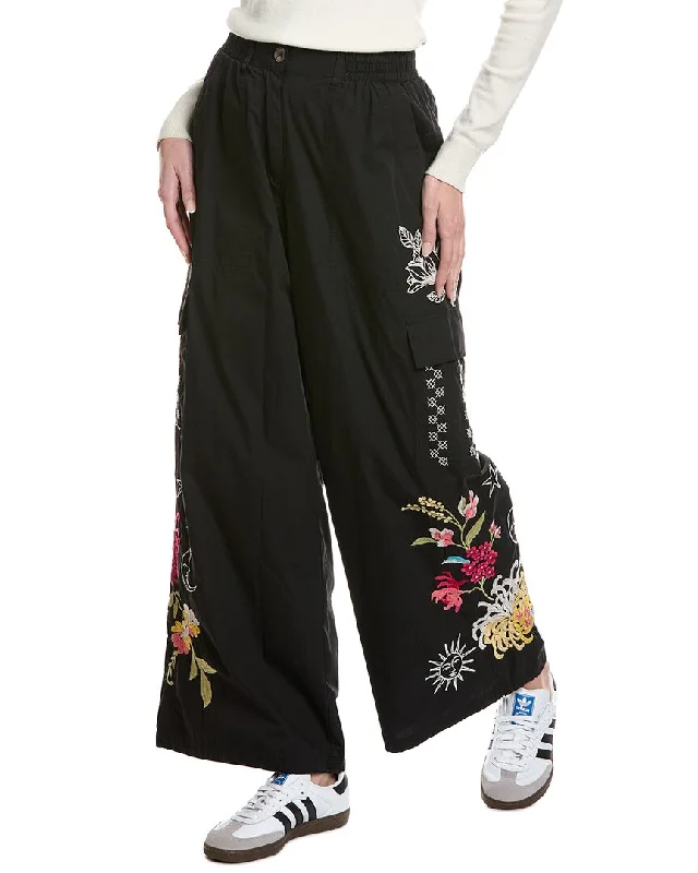 ocean light pants -Johhny Was Drawstring Hem Cargo Pant