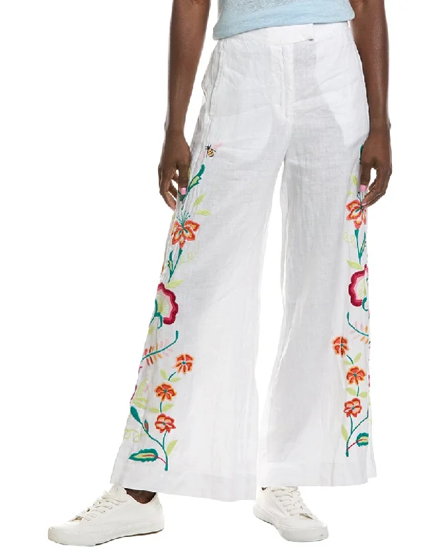 edge pop pants -Johnny Was Averi Wide Leg Linen Pant