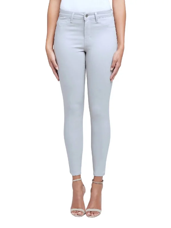 bronze ombre pants -Margot High Rise Skinny Jean In Gris Coated