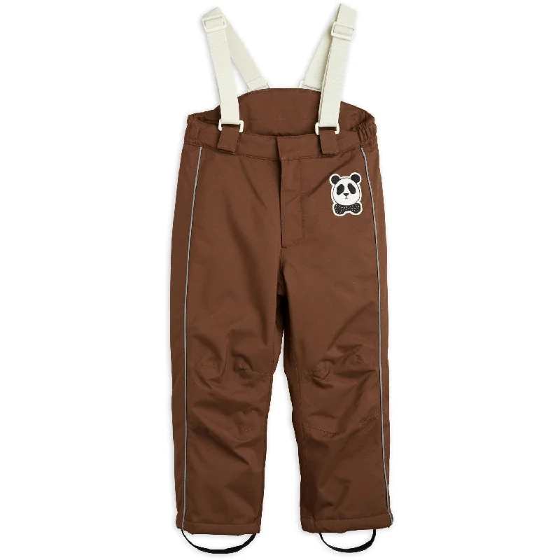 everyday soft pants -Mini Rodini Brown Panda Soft Ski Pants