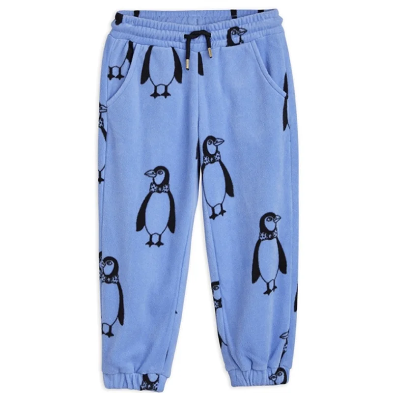 instant-dry pants -Mini Rodini Penguin Fleece Sweatpants Blue