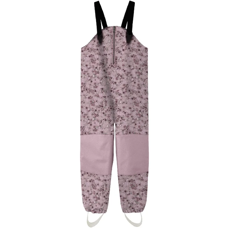 curry pop pants -Name It Mauve Shadows Alfa08 Softshell Bib Pants Flower