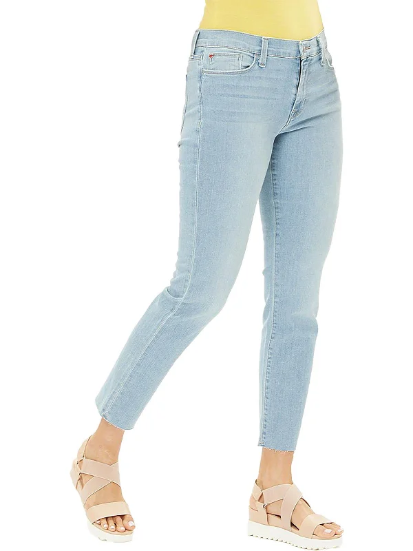 breath flash pants -Natalie Womens Mid-Rise Straight Leg Ankle Jeans