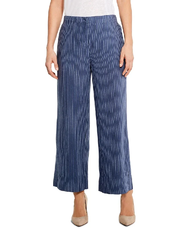 neat stretch pants -NIC+ZOE Central Park Wide Leg Linen-Blend Ankle Pant