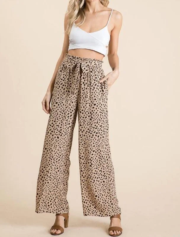 duo flash pants -Paperbag Pants In Leopard